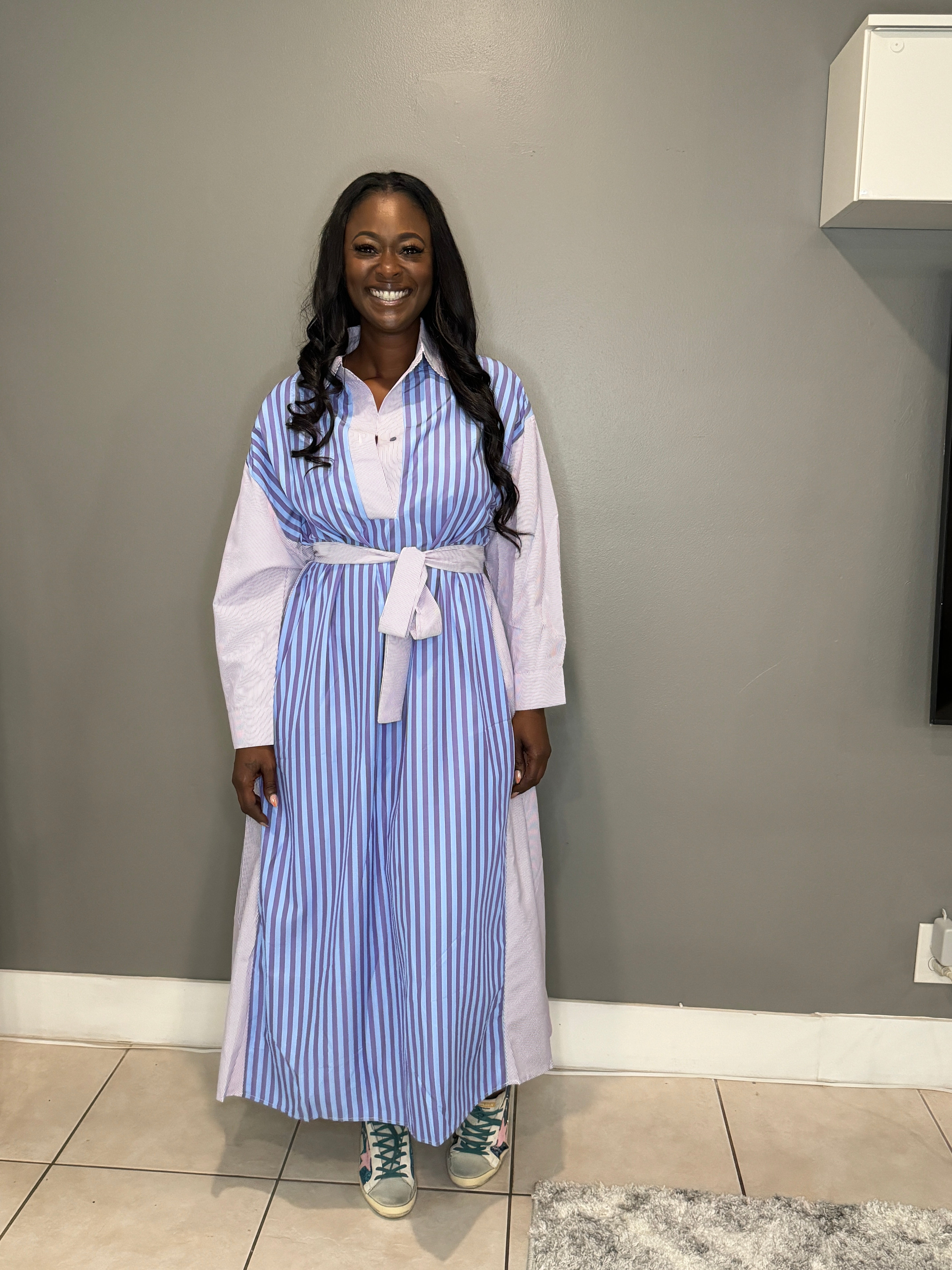 cabi camilla shirt dress Cabi 5233 Camilla Blue And Brown Shirt Dress